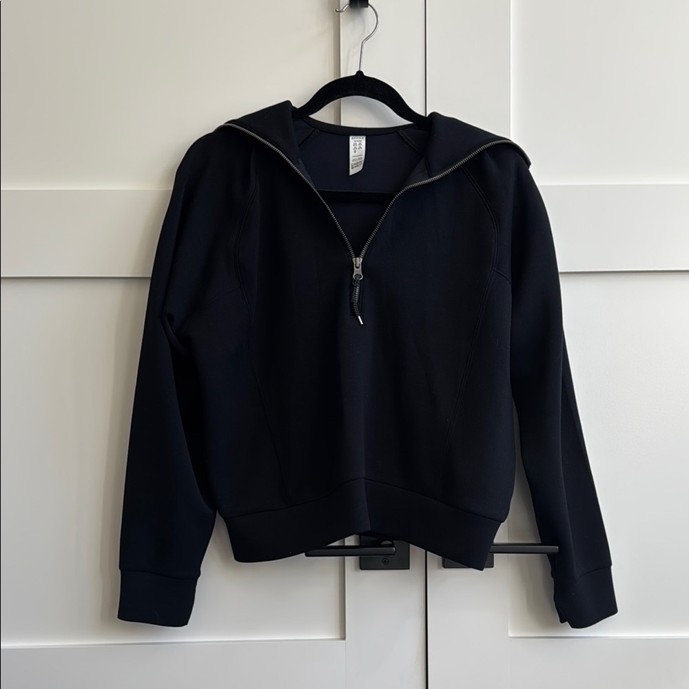Spanx Airessentials Black Zip-Up Hoodie